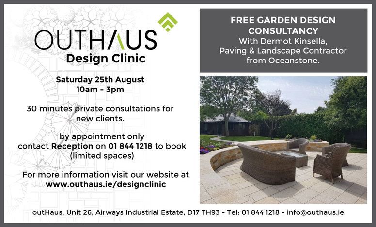 outHausIreland's tweet photo. We have one Design Clinic left for the month of August for new customers at outHaus with Dermot Kinsella from OceanStone Landscapes. To book your free appointment contact Reception on 01 844 1218.
outHaus....."never ordinary"
#designclinic #gardens #landscapegarden https://t.co/xOCtUX9xOi