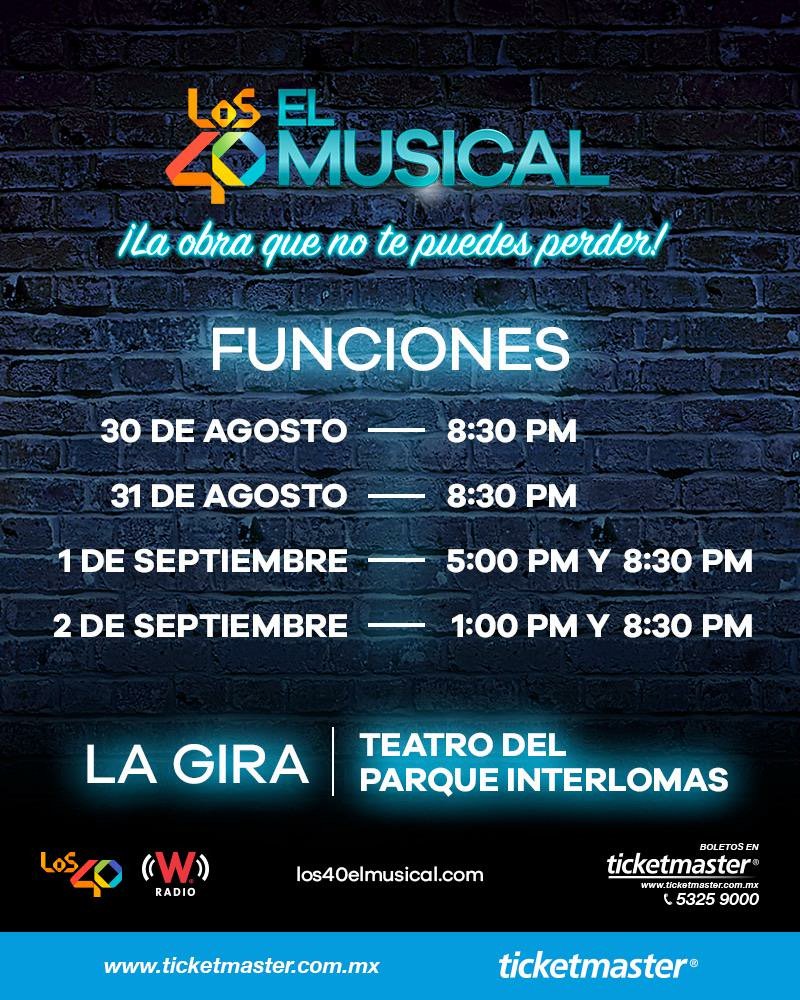 No te pierdas de #LOS40ElMusical en el Teatro del Parque Interlomas. Los boletos ya están a la venta en Ticketmaster o taquillas del teatro 🎭 ¡Allá nos vemos! Boletos 👉 bit.ly/2lIRUwJ