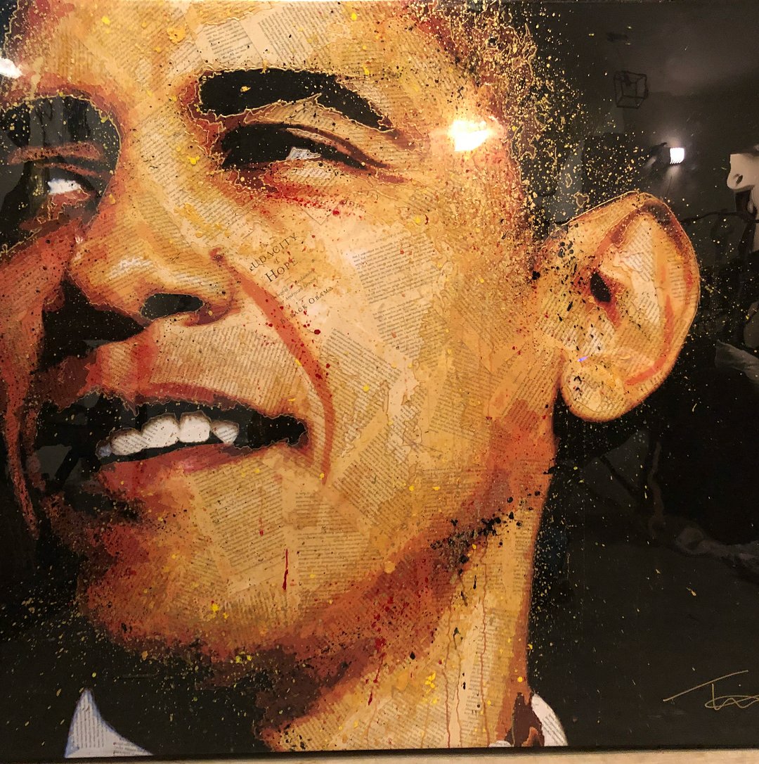 nylaread's tweet photo. Dear @POTUS44 #PresidentObama ✍ O how I miss U!! Thanks to amazing #poprealism #abstractartist #theprettyartist #tiffanieanderson for bringing you a little closer to home! 💌 https://t.co/WJa5UufA2H