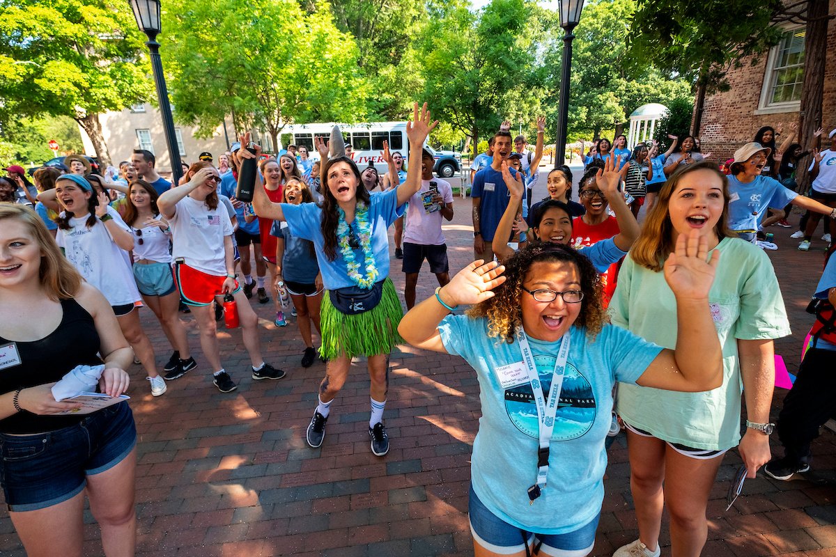 UNC's tweet photo. Do you bleed Carolina blue? Well, these new Tar Heels definitely do! Happy first day of @CarolinaKickoff! 💙 #UNC https://t.co/hzPofoGWII