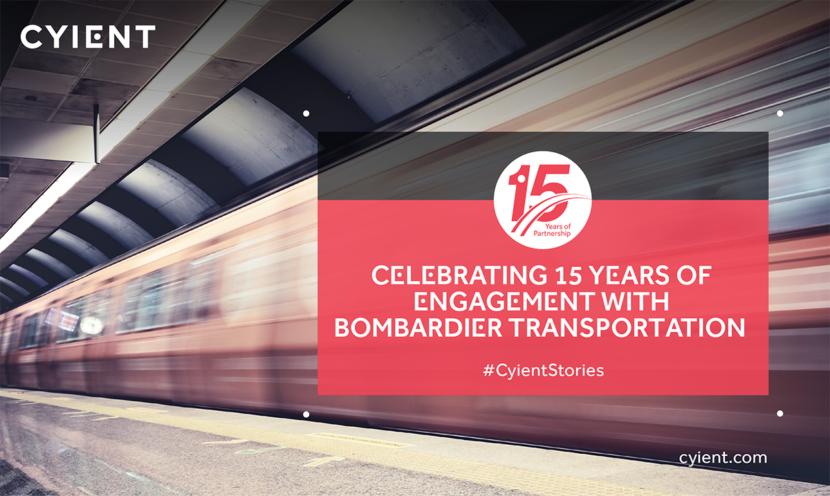 CyientRail's tweet photo. Proud to celebrate 15 years of our engagement with @BombardierRail—a testimonial of our shared values, stakeholder support &amp; the and commitment to the Cyient Bombardier Transportation CoE. #railindustry #milestone https://t.co/OXNovXlE0f