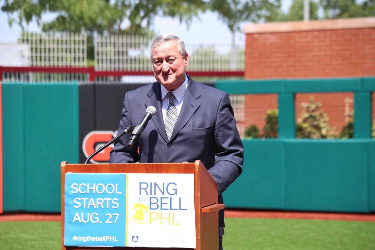 PhillyMayor's tweet image. When school starts on Monday, August 27 this year, it'll be particularly momentous. It'll be the first time in nearly two decades that our schools are under local control. Can't wait to #RingTheBellPHL and make this year one of the best. #PHLed