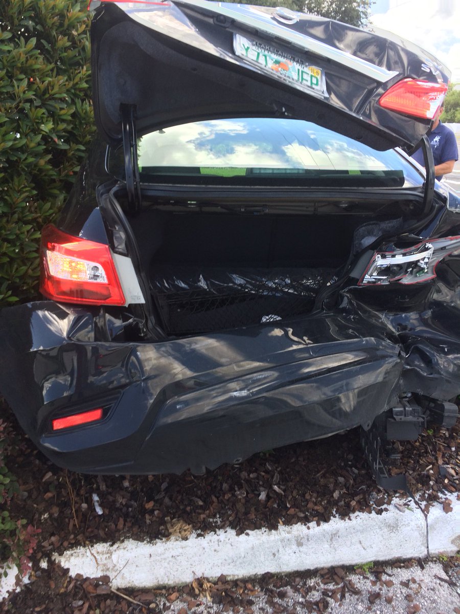 itschancealden's tweet photo. Was making a right turn to visit my mom on my break when a speeding vehicle rear ended me I spun out of control and hit a median and tree, car is totaled and I’m now on the way to a hospital may have whiplash but don’t really know I feel fine just stiff and sore in a few areas. https://t.co/cd49pqUdKT