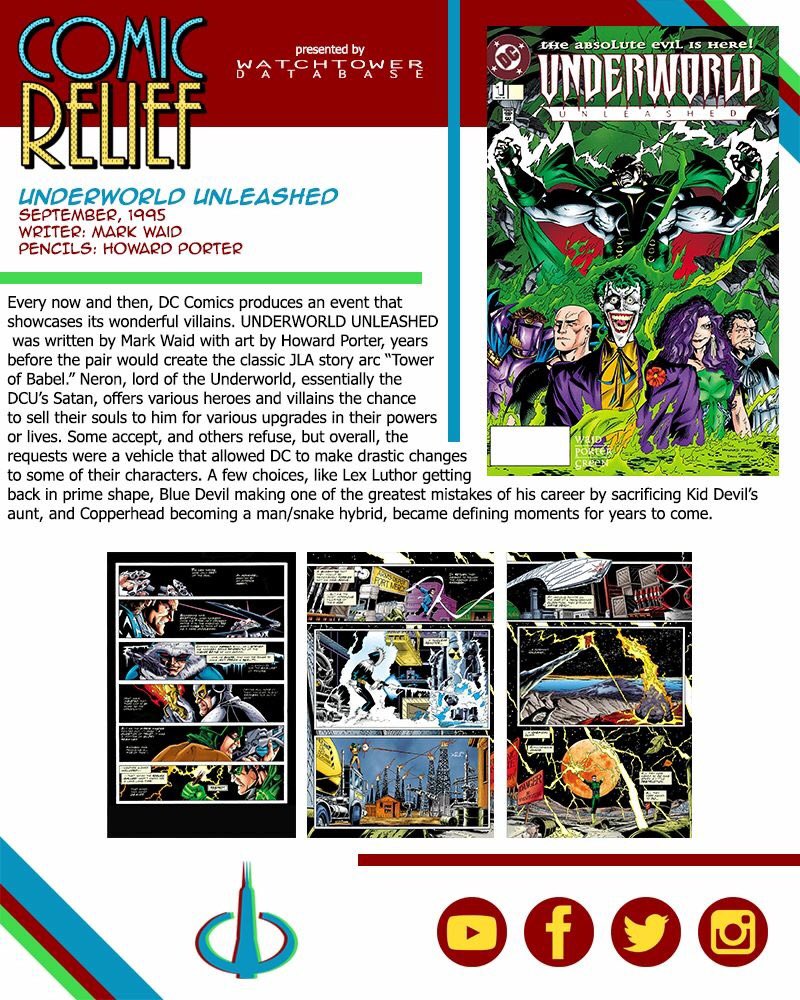 The #WatchtowerDatabase presents #ComicRelief, weekly #comic recommendations from #LegaciesOfTheDCAU writer @ted_kendrick. #UnderworldUnleashed is available to read online via @comiXology:
https://www.comixology.com/Underworld-Unleashed-1995-1/digital-comic/540502?ref=c2VyaWVzL3ZpZXcvZGVza3RvcC9ncmlkTGlzdC9Jc3N1ZXM … @MarkWaid