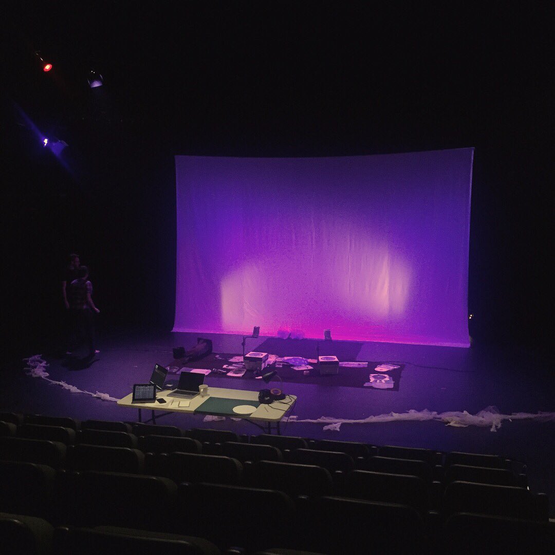 MindofaSnail's tweet photo. Just finished our tech rehearsal of #CawsandEffect in one of our all time fave venues! L’unithéâtre at @LaCiteFrancoYEG So excited to open our show this friday at 2:45 #yegfringe #overheadprojectors @edmontonfringe https://t.co/Aux9Rsrrik