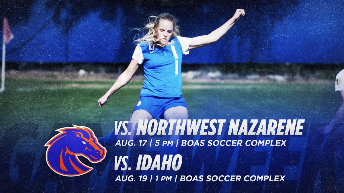It's GAME WEEK! ⚽️ Join the Broncos as they open up the 2018 season at home this weekend! Admission is FREE on Friday against Northwest Nazarene and on Sunday wear orange to receive a $3 ticket against Idaho. #BleedBlue 🔷🔶