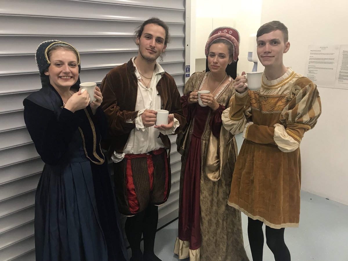 The cast are coping with a very windy performance!