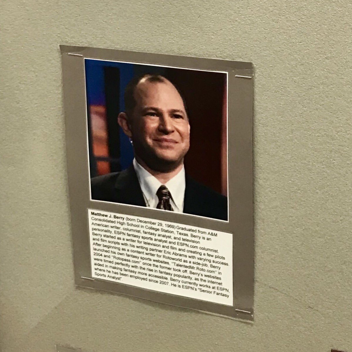 texag156's tweet image. Hey @MatthewBerryTMR my daughter is going to be a freshman at A&amp;amp;M Consolidated HS this year. We are at schedule pickup today and look who’s photo is posted on the distinguished alumni board.