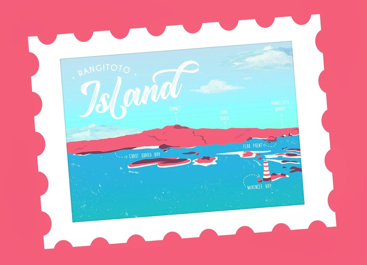 EmmaBlanc13's tweet photo. From Rangitoto, with love 💌 
#newzealand #travel #rangitoto #illustrationart #graphicdesigner https://t.co/HwSbM8if34