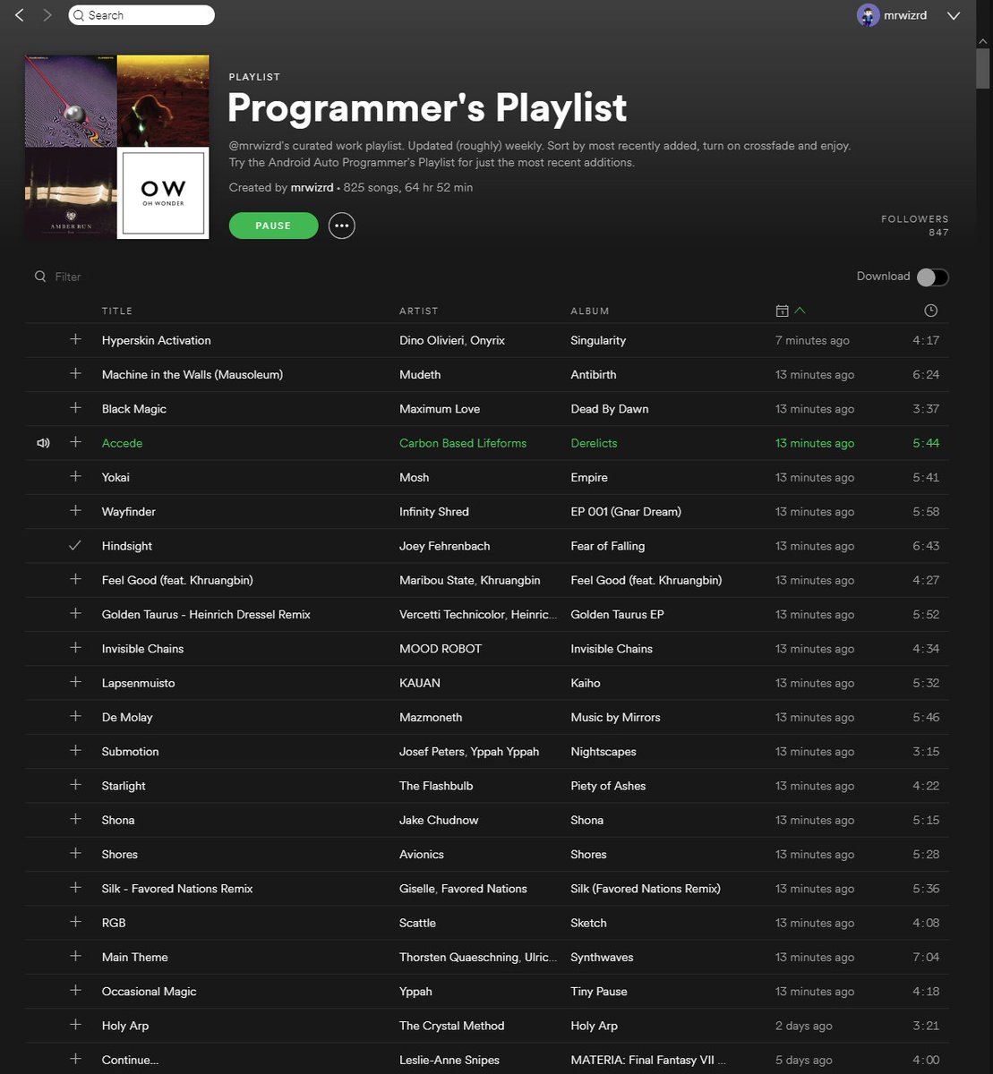 mrwizrd's tweet image. A new coffee machine has appeared at work, so it's a bumper selection this week. Happy Listening!  #ProgrammersPlaylist open.spotify.com/user/mrwizrd/p… #NowPlaying
