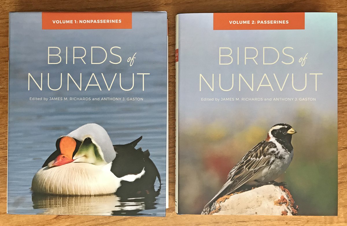 jeaniron2's tweet photo. I just received my copy of the two-volume BIRDS OF NUNAVUT by James Richards and Anthony J. Gaston. The 295 species accounts &amp; over 800 photos are magnificently laid out. This is an outstanding resource. Congratulations Jim Richards, Tony Gaston and all contributors. UBC Press. https://t.co/NFTN1tcFYB