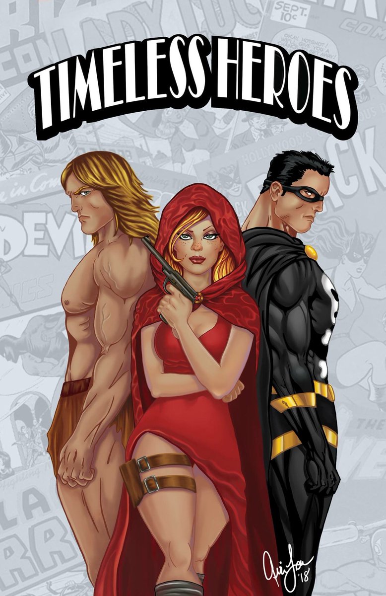 geri_lou's tweet photo. Yep it’s finally finished! From start 2 finish I did it all, my first #comicbook cover. Kind of proud of it, #timelessheroes will be launched on #kickstarter hopefully next week. Checkback for details. #khepradesign  #gerilou #artistGerilou @BluInfernoComic @omegaro @FrGraveyard https://t.co/slTvpe4tjh