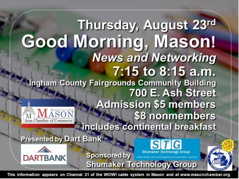 MASON in Motion UPDATE August 15, 2018 conta.cc/2MQx0bl