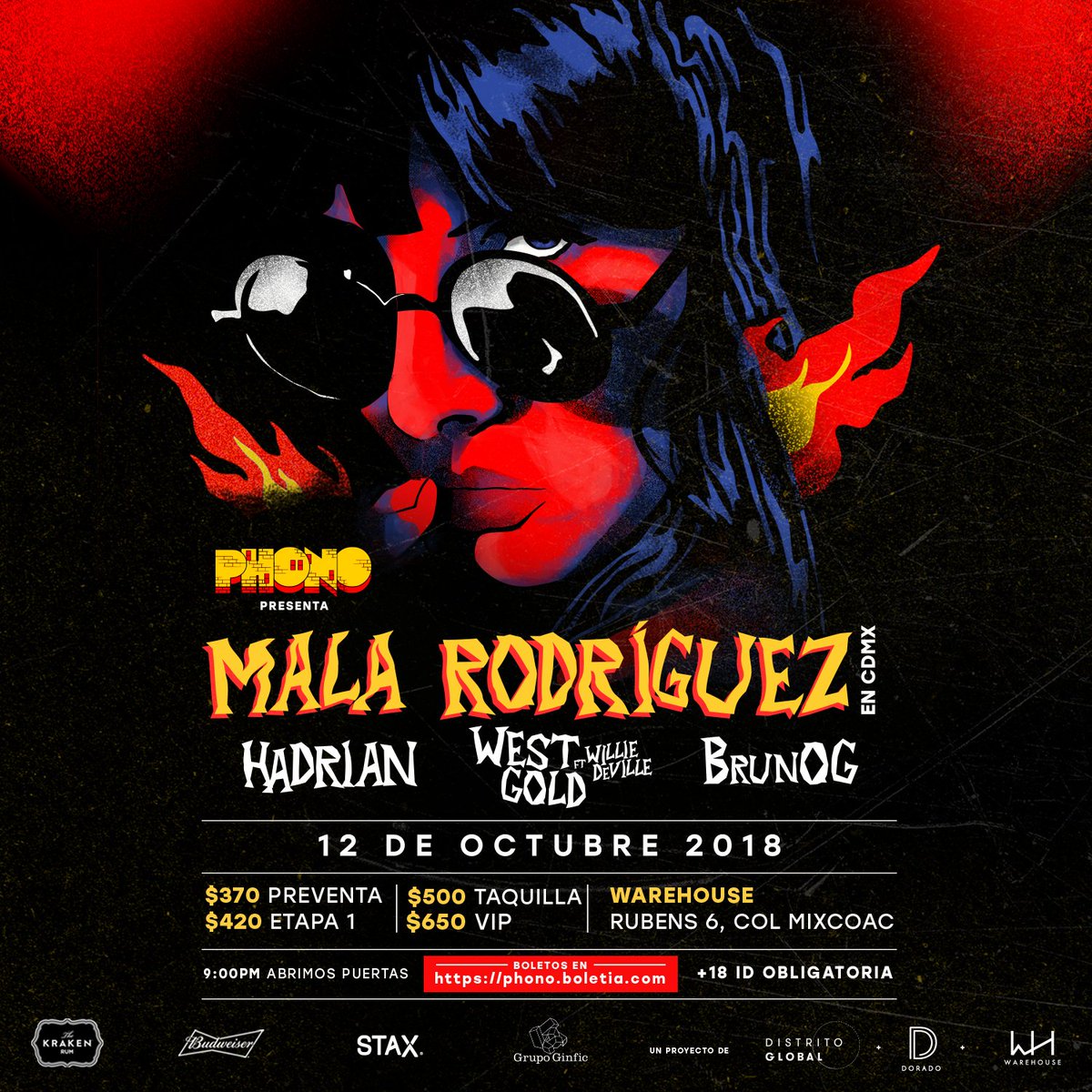 <a href="/phonomusica/">Phono</a>, nuestra plataforma enfocada al hip hop, presenta a <a href="/malarodriguez/">MALA💕</a> el próximo 12 de octubre. ¿Nos acompañan?
Boletos y más información: bit.ly/phono_mala 👈🏼