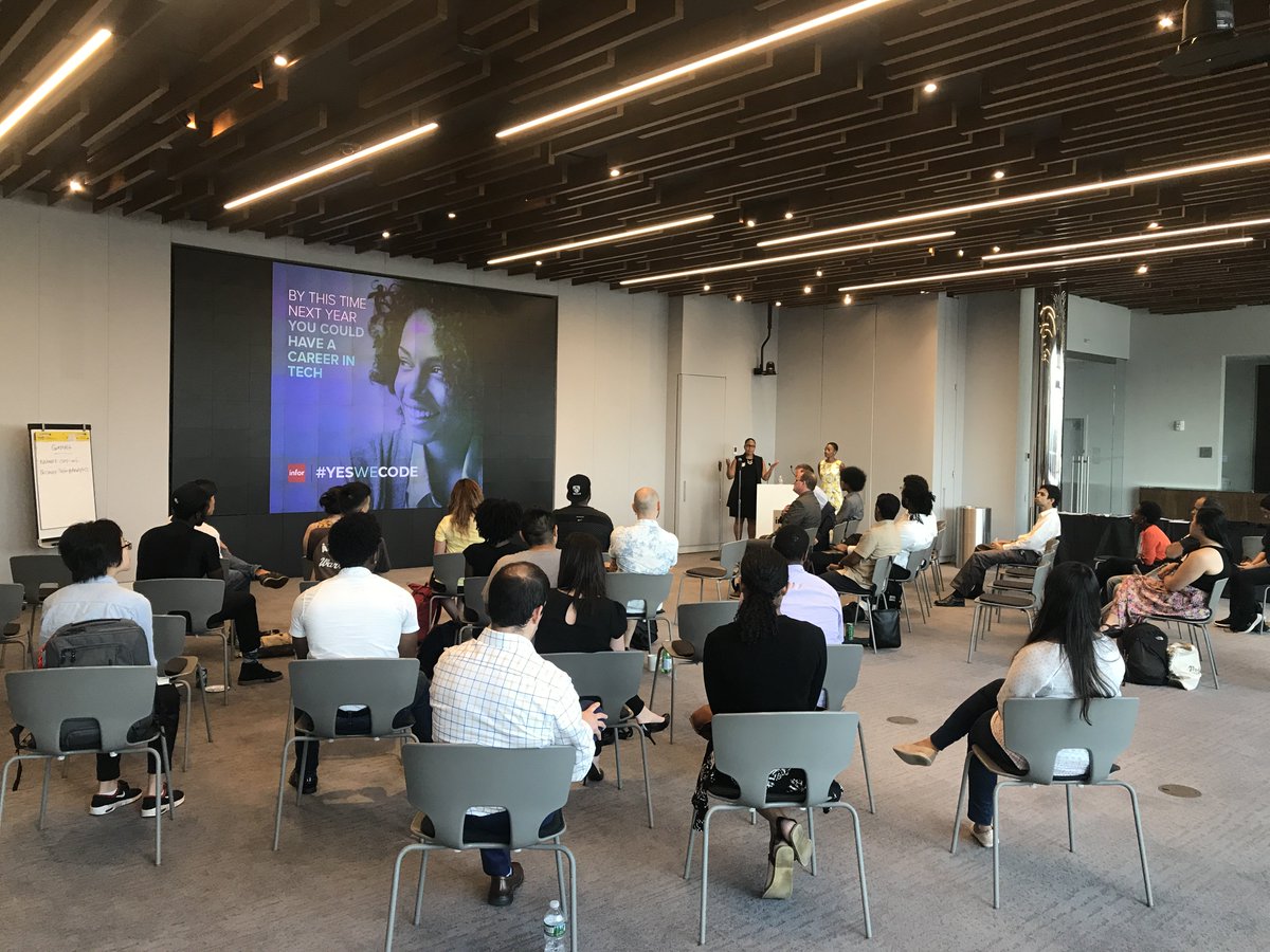 DreamCorpsTech's tweet photo. We are at the #YesWeCode #Infor Tech Corps info session in Flatiron! Couldn’t make it?
Join our #YesWeCodeChat @ 6:30pm EST
Learn about an amazing #NYCtech Opportunity and how to apply https://t.co/X7K2NX6F5U