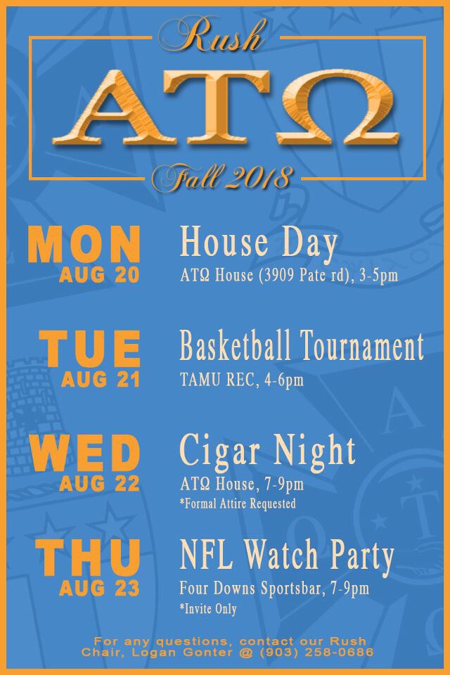Gentleman, it’s rush szn. 

 #RushΑΤΩ #TAMU22