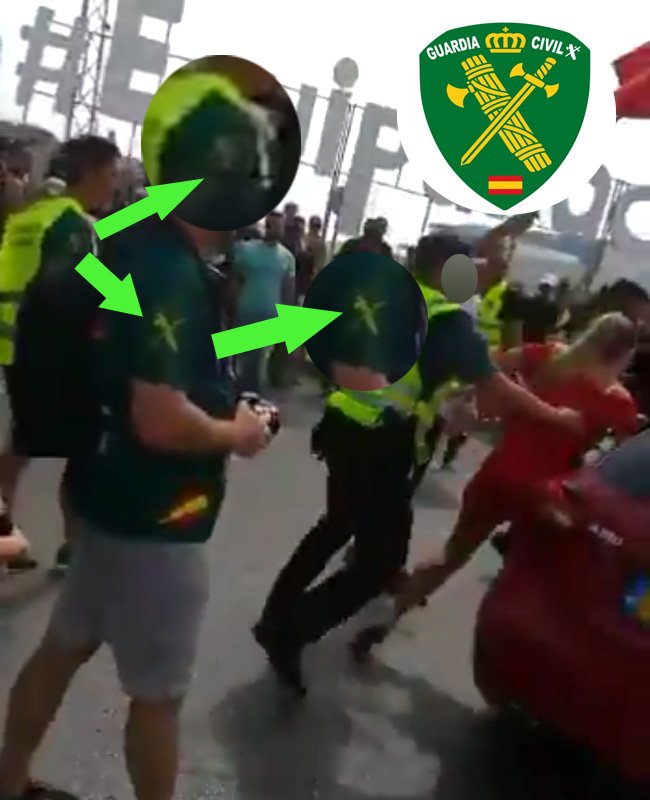 @MNAnoticies Si us plau, tenim un dubte… Estem fent una investigació per un amic que no veia la puntada de peu del de l’organització i hem fet aquestes captures...

Algú em vista ens podria dir si el escut que porta a la manigua es el de la GC? Es que ens ho sembla, però no ho veiem be... ;)