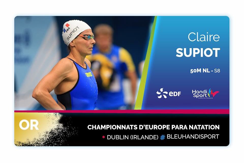 ClaireSupiotOff's tweet photo. MARSEILLAISE 🥇
On l’attendait, Claire Supiot l’a fait !!
L’angevine offre la première médaille d’OR au clan tricolore sur le 50m NL (31.22) à l’issue d’une finale haletante avec une victoire à la touche !
Un énorme bravo Championne 👏
#BleuHandisport https://t.co/6DDVYJpdst