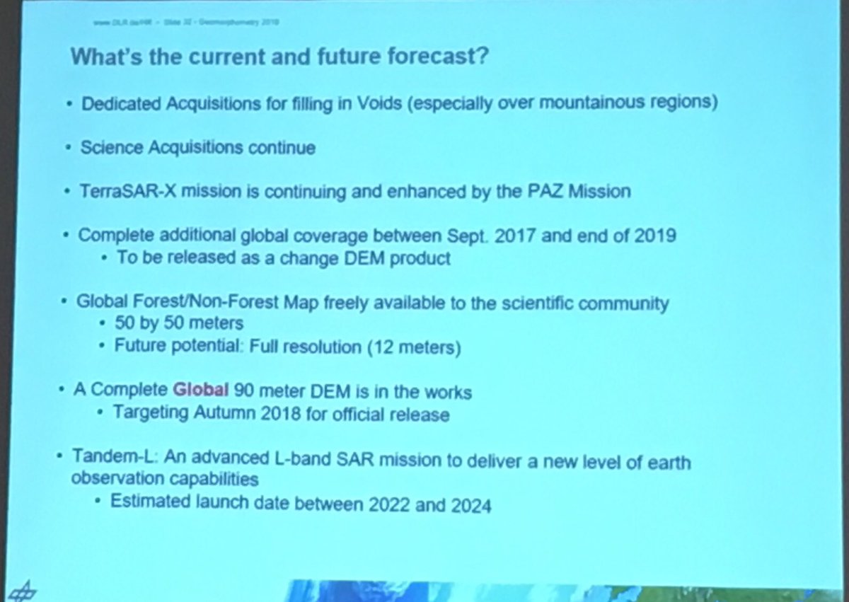 hireuter's tweet photo. TerraSAR-X / TandemX exiting way forward #Geomorphometry2018 https://t.co/3RcbUl0XBh