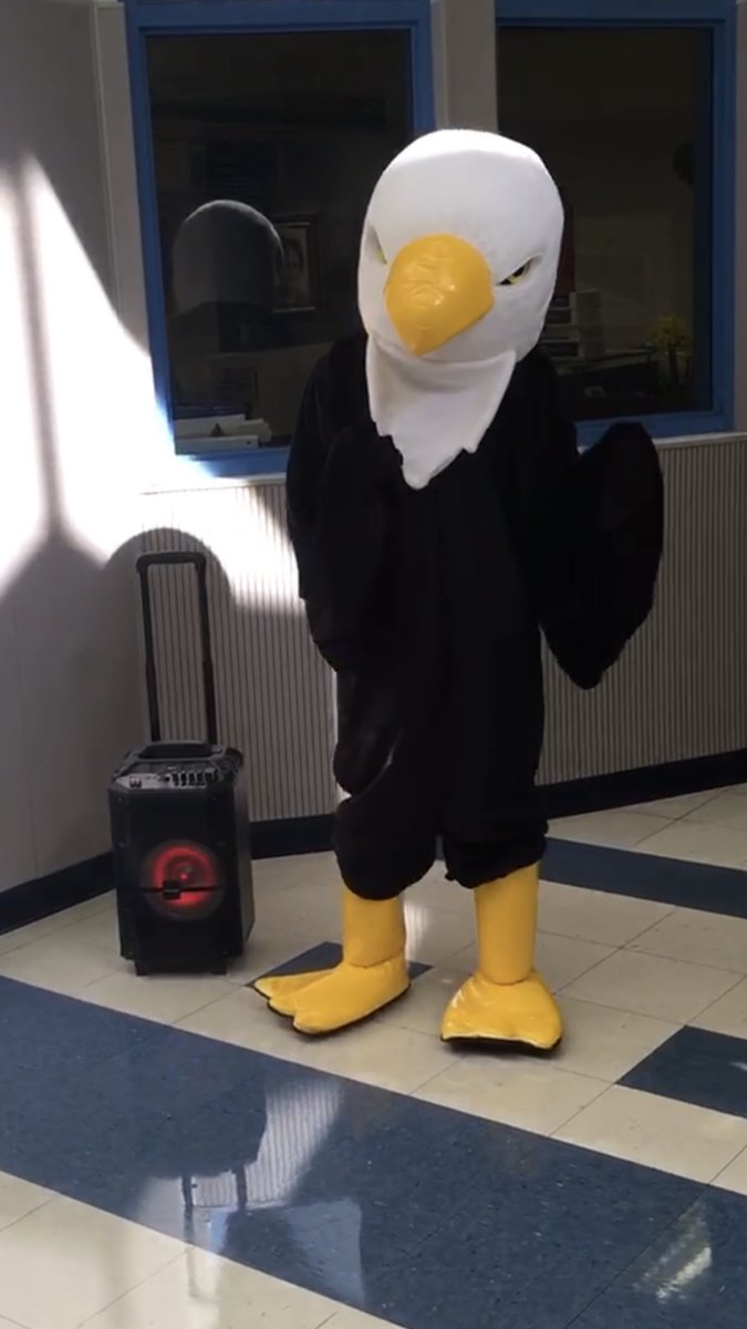RISDspeech's tweet photo. Eddie the Eagle welcomed all the new PK & Kinder students to Hartman ES! Eddie sure does look like a bird who likes to CHAT. #bettertogether #RISDspeech #hartmaneaglessoar @gheagles @RisdSpecial https://t.co/fPczEKREaT