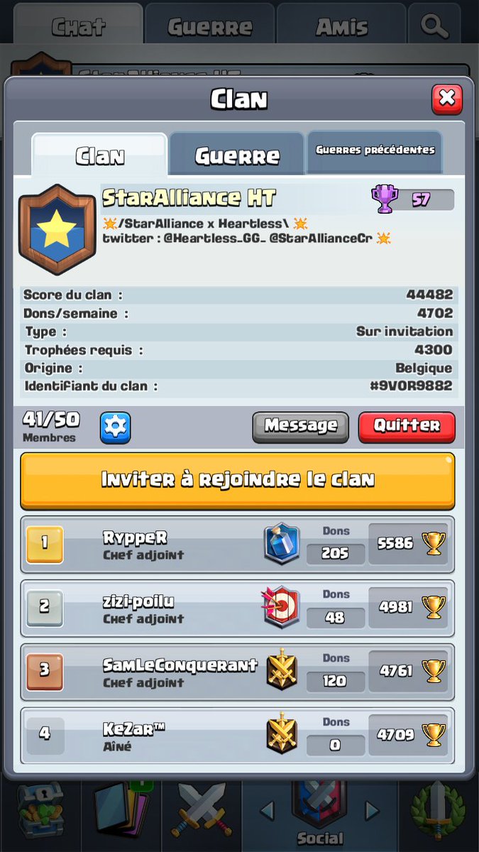 HeartlessCR_'s tweet photo. 🛑Annonce🛑
Notre clan en affiliation avec @StarAllianceCR est à la recherche de joueurs afin de compléter nos objectifs ! 

Merci de RT ! https://t.co/4fVmnukG24