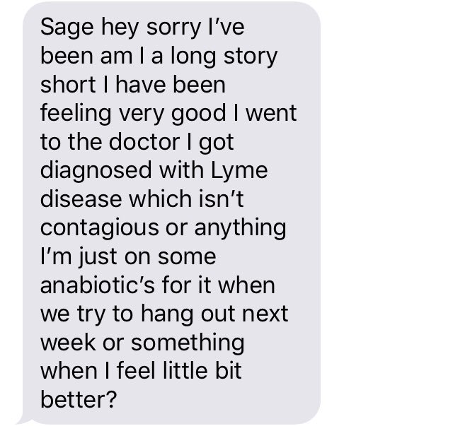 b00cifer's tweet photo. i’m still like shook that i didn’t hear from my friend for like a week and just got this text https://t.co/9vIjQ0TNtT