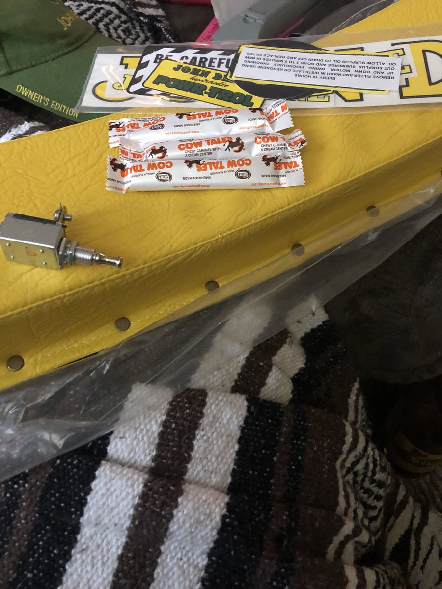 PrecAgriGuy's tweet photo. When the @UPS man drops off a box of goodies from @SteinerTractors parts its a good day. Dad was just worried they wouldnβt send any Cow Tales. Lol #twocylinder #deere #b https://t.co/NHayxNefP0