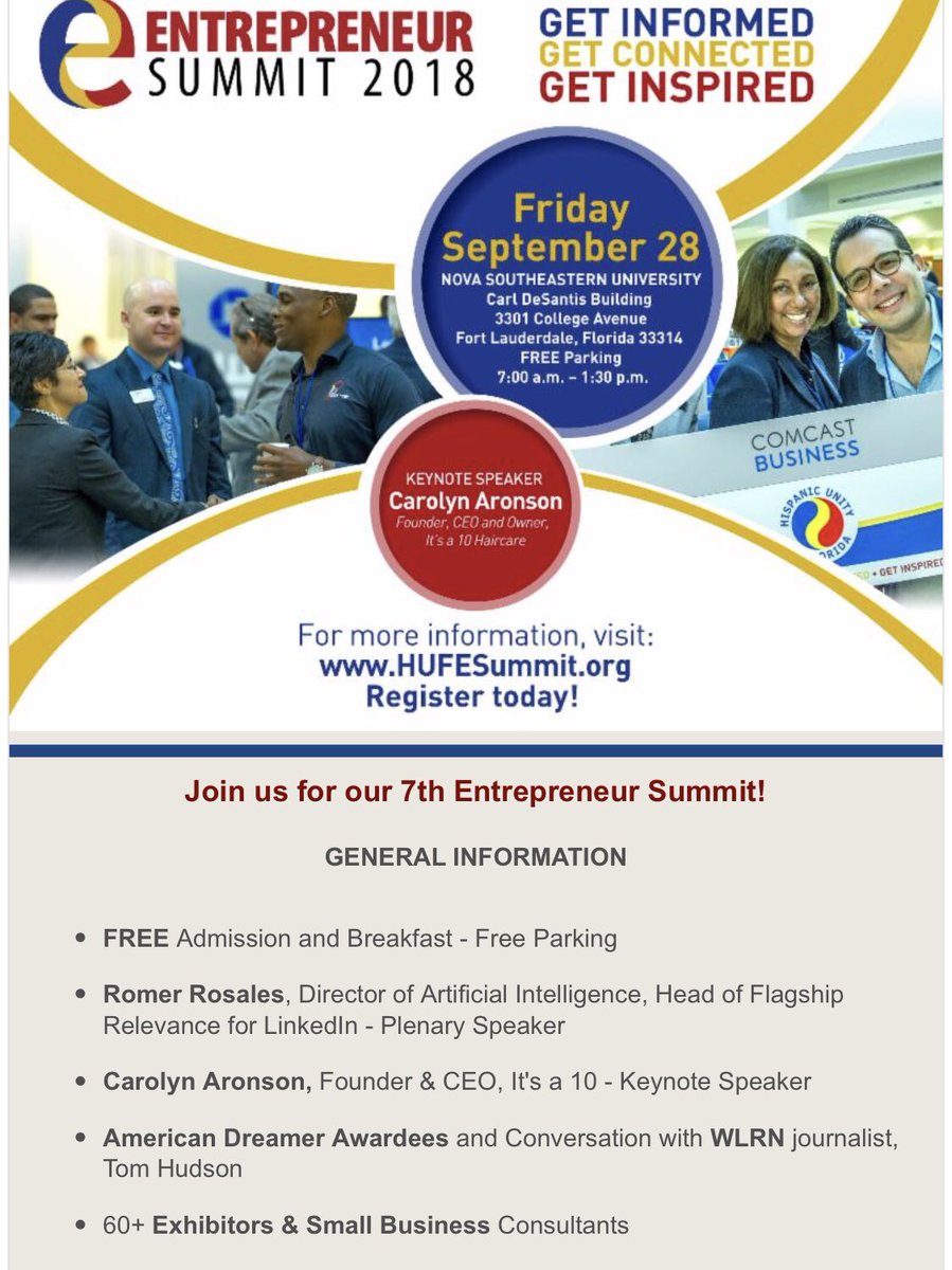 FamiliaBroward's tweet image. Save the date! #hispanicunity #Entrepreneur #Daviefl #miami #broward #summit #entrepreneurs #entrepreneurlife #free