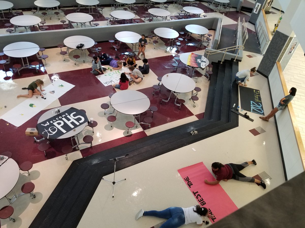 PHSSTUCCO's tweet photo. 8 hour shifts filled with endless butcher paper, paint, and posters defines STUCO's last day before school to a T. ππΏ
#teacherworkday
#TASCStuCo https://t.co/6vEITTSHkH