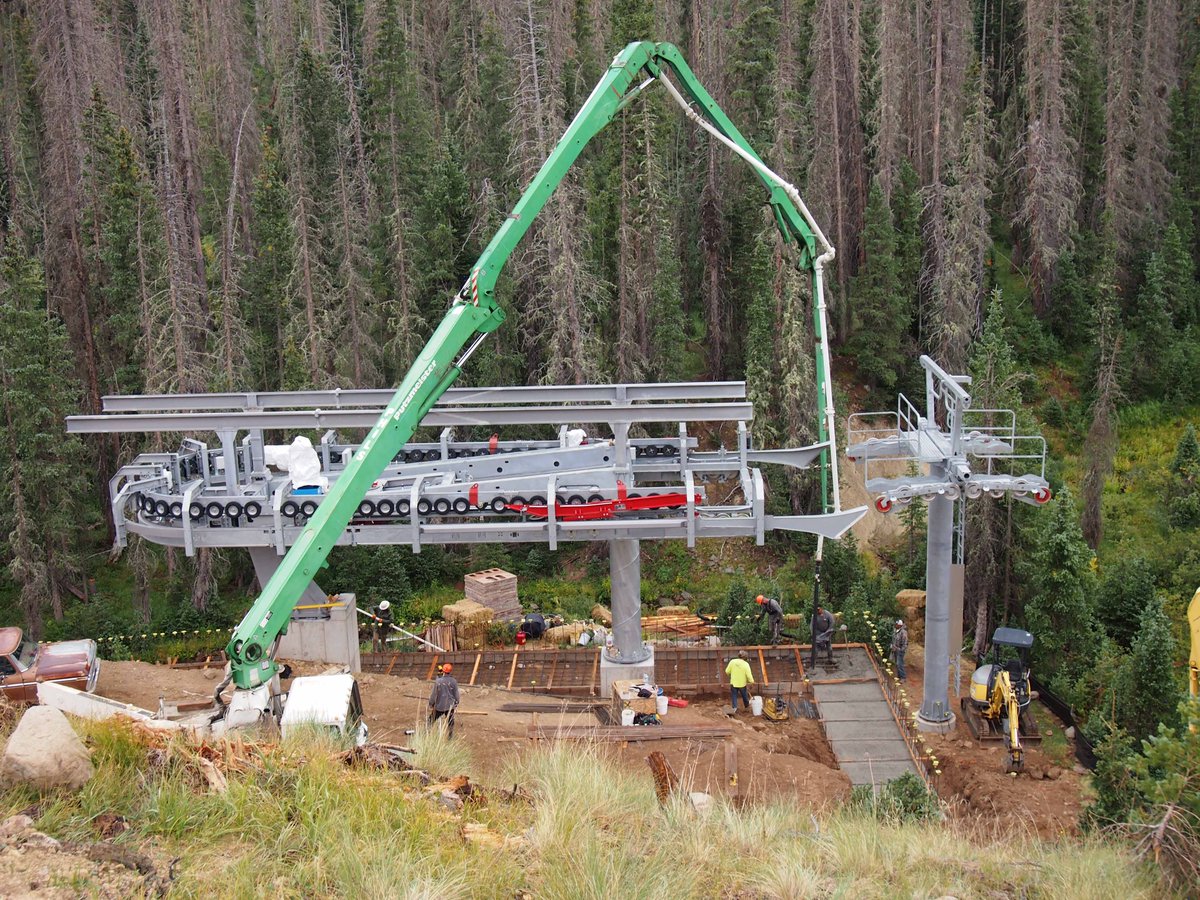 WolfCreekSki2's tweet photo. Rain, snow, sleet, sunshine... we pour.  The bottom terminal of the Charity Lift is coming along. 
#wolfcreekski #charitylift #wolfcreekskiarea #meadownowcharity #wolfcreek https://t.co/VHQfNd4CRc