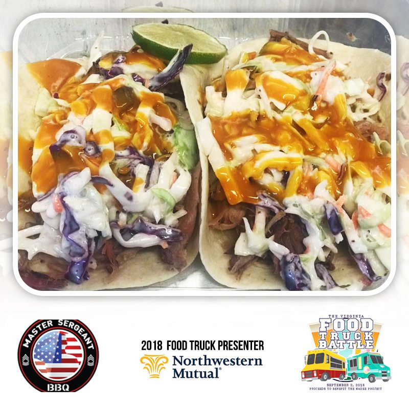 Master Sergeant BBQ is ready for the #VAFoodTruckBattle! Come try one of their delicious dishes!