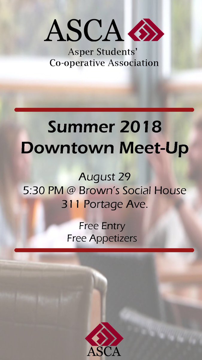 Let’s party &amp; celebrate your successful work term!!! 🎉 🍾 Calling in all summer co-op students. Join us on August 29, 5:30 PM <a href="/brownsportage/">Browns Portage</a> 311 Portage Ave to share amazing highlights from your work term 💼
#asca #asper #umanitoba #winnipegdowntown