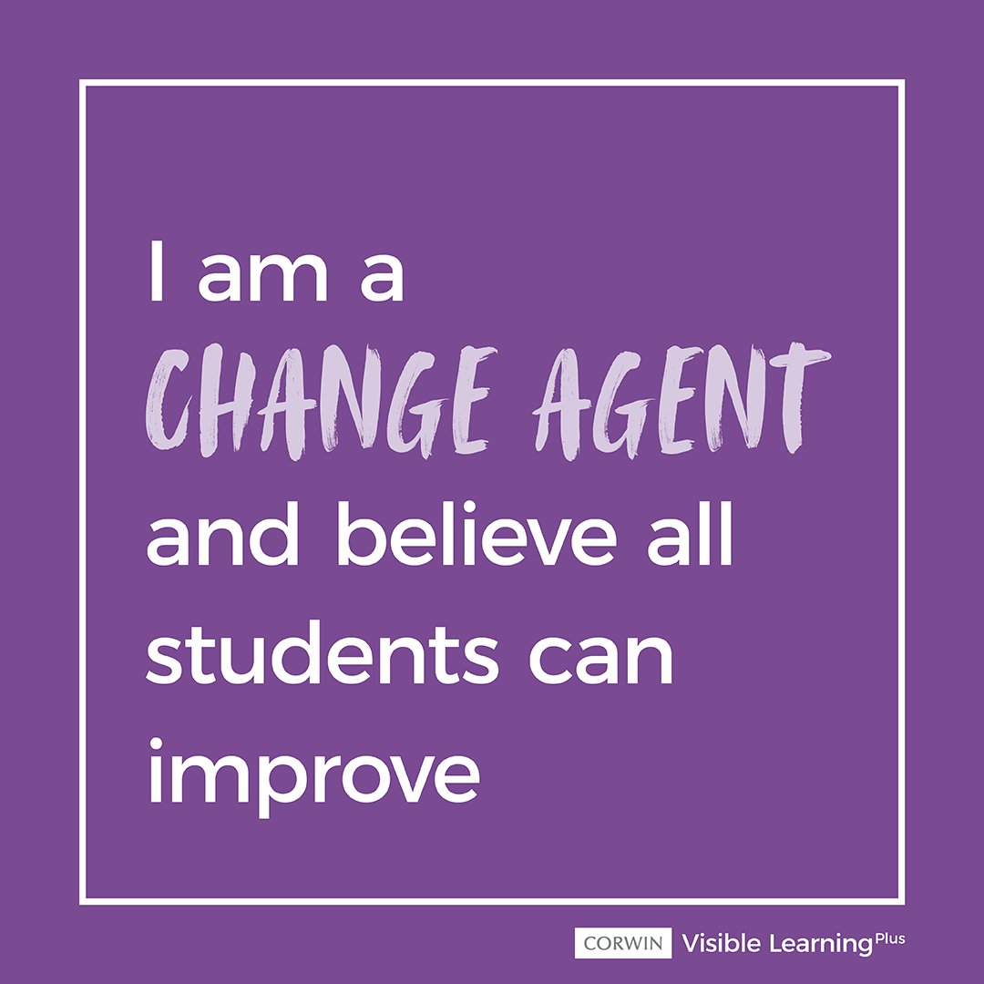 "Successful learning requires targeted perspectives, and it is the responsibility of all [those] around the learner…to build up, support, and develop positive perspectives...This necessarily involves seeing oneself as a change agent." <a href="/john_hattie/">John Hattie</a> #Visiblelearning #IamVL
