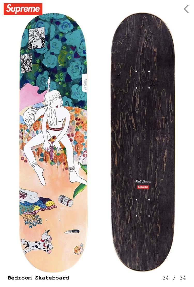 Supreme®/ Bedroom Skateboard オートモアイ Supreme 18awコレクションでTシャツとボードへのアートワークを提供