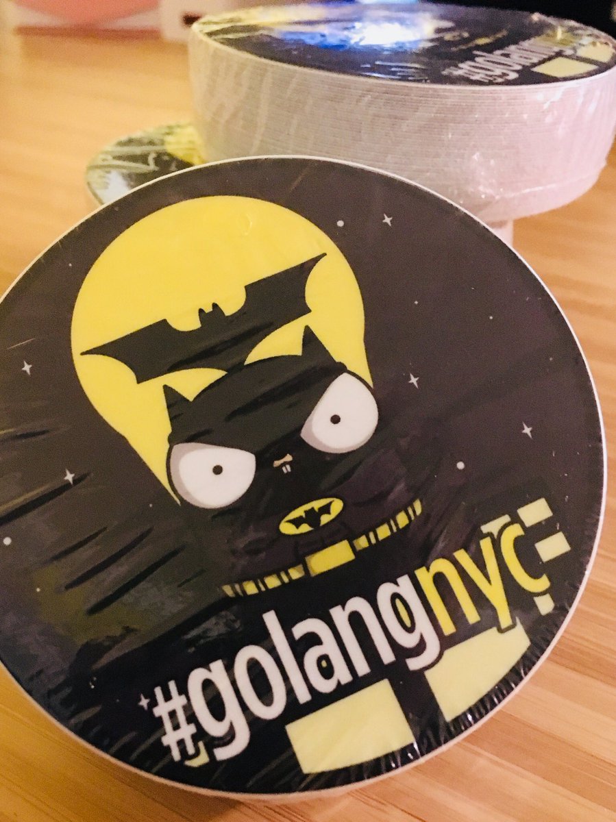 wilkenrivera's tweet image. Freshly printed! #GolangNYC meetup stickers. Credit to @ashleymcnamara and @joelvfernandez