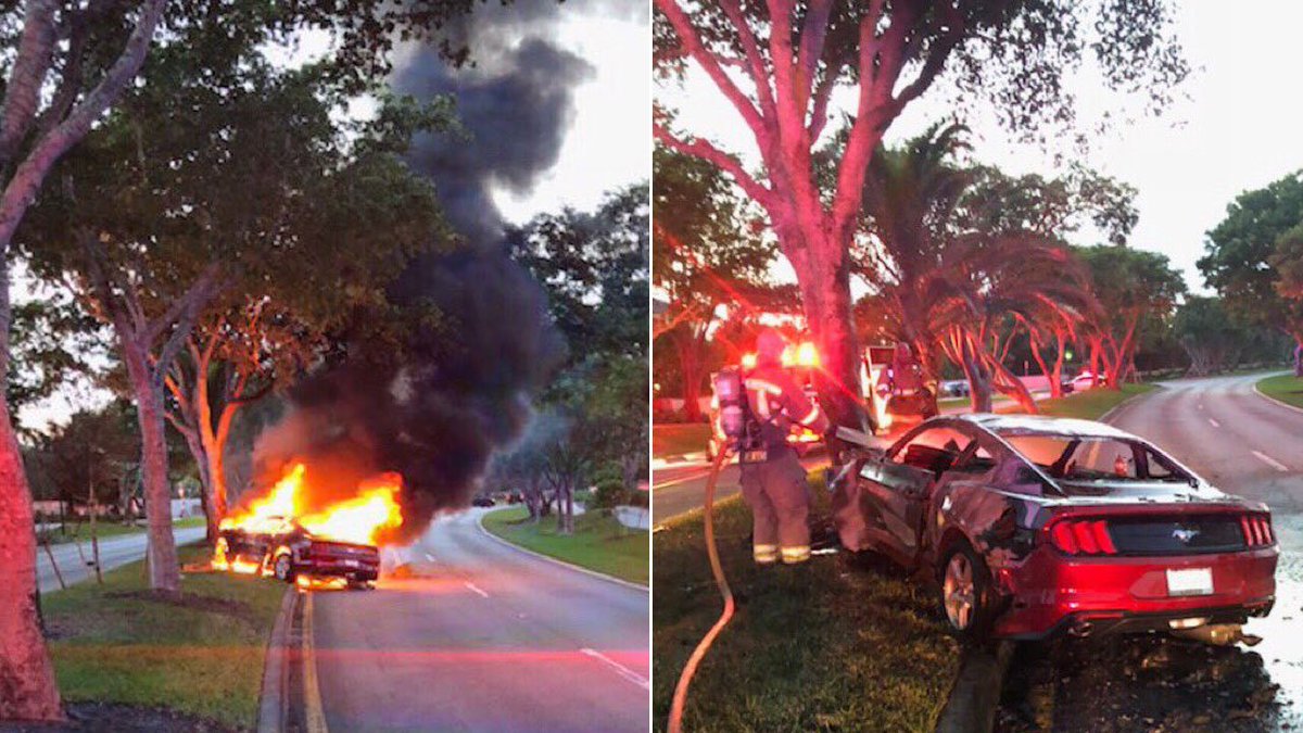 Davie police rescue driver before crashed car catches fire bit.ly/2wbPI5Q https://t.co/I3ChwWOQX8