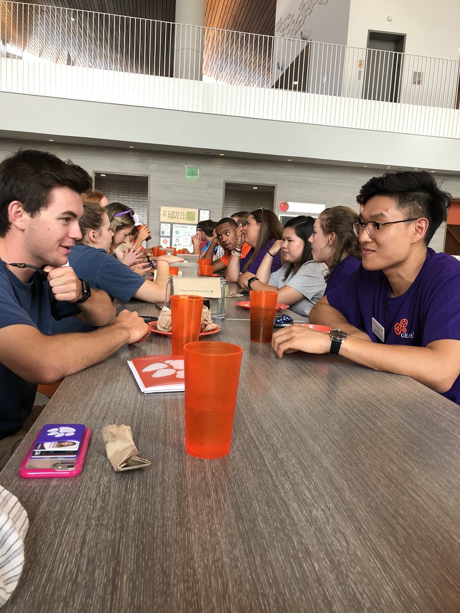 DrGenEngr's tweet photo. Clemson General Engineering Learning Community 2018 is off to a great start! Kicking off GELC Early Move In with dinner at Core. Excited for these freshman engineers to get started! #GELC #CECAS #newschoolyear #freshman #Clemson #ASC #ClemsonDining #thinkinglikeanengineer https://t.co/6qT80P72j7