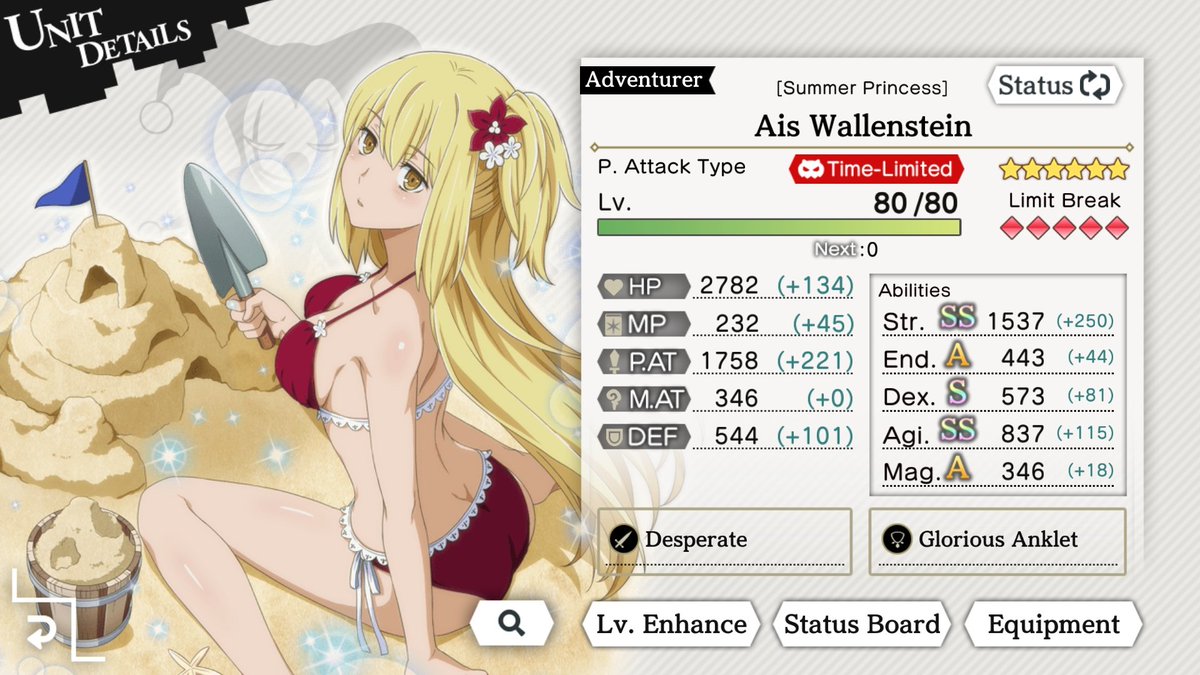 Danmachi Memoria Freese Danmemo4th Rt Summer Princess Ais For Good Gacha Luck