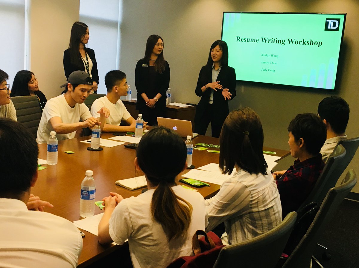 Excited to kickoff a New To Canada Resume Writing presentation by our <a href="/TD_Canada/">TD (Canada)</a> #StationSquare team of Ashley, Judy and Emily. <a href="/maehpowell/">Mae Powell</a> <a href="/ConnieHobbis_TD/">Connie Hobbis</a> <a href="/Keith_Y_Wong/">Keith Wong</a>