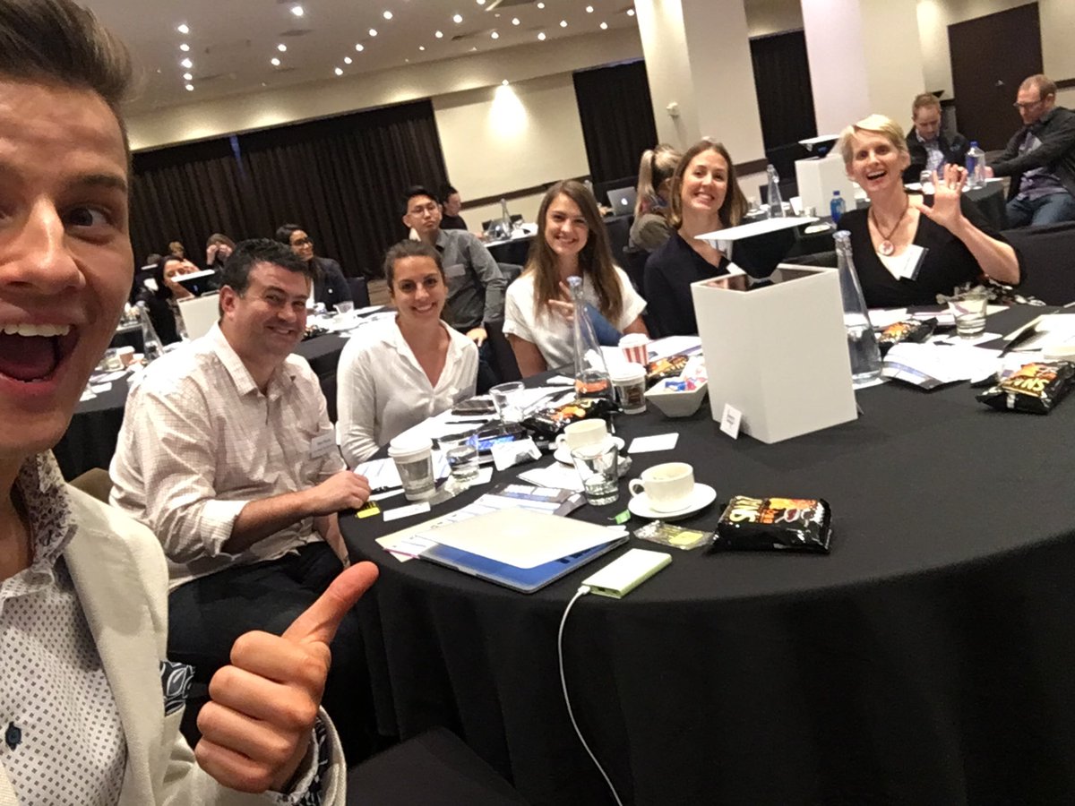 Group selfie from@the best table in the room 😎 <a href="/LoveToDreamAus/">Love to Dream AU</a> @ScoopSocial <a href="/QBEaus/">QBE Australia</a> <a href="/bop_industries/">Bop Industries</a> #SMMS2018