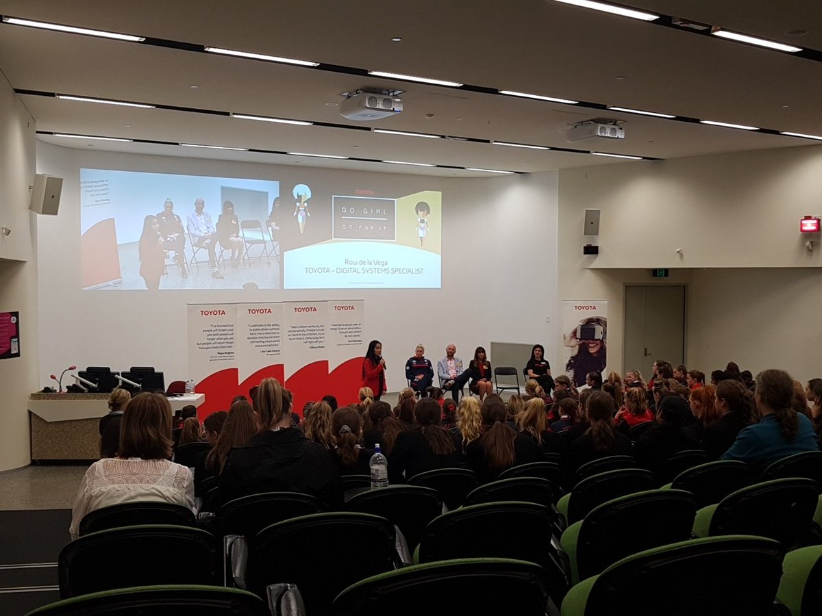NeustarWIT's tweet photo. The team from @Toyota_Aus telling the stories of their path to jobs in tech and inspiring school girls to consider technology in their career choices at @GoGirlGo4IT #anygirl4it #womenintech #techjobs https://t.co/Wkz8ORjxUz