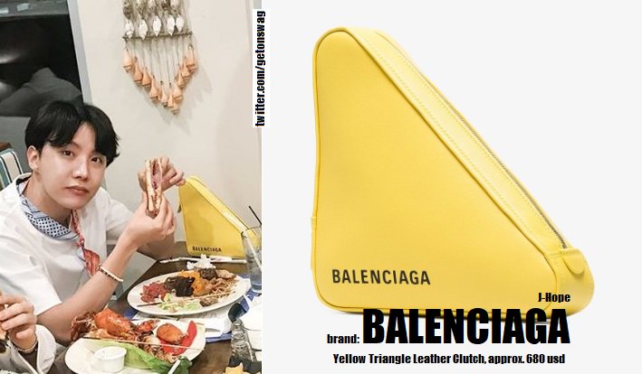 balenciaga yellow triangle clutch