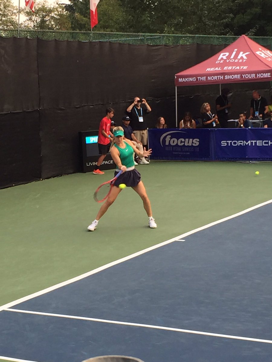 Great to watch <a href="/geniebouchard/">Genie Bouchard</a> bombing serves and painting lines tonight <a href="/vanopentennis/">Odlum Brown VanOpen</a>. Gonna be a strong year!