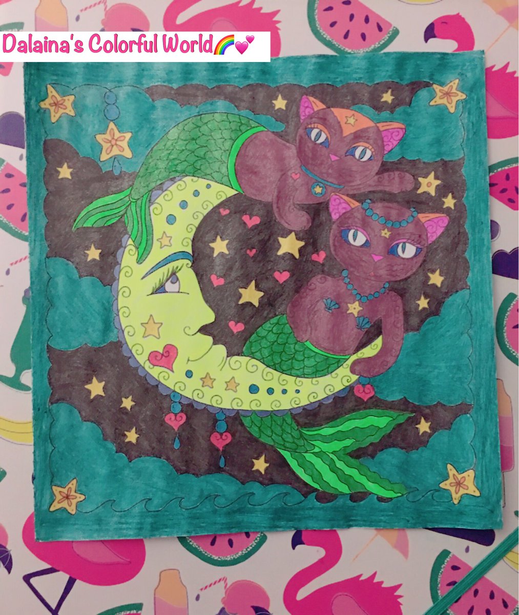 bonbonsandbooks's tweet image. #Itisfinished 🙌 from #Zendoodles #zendoodleart_feature #MerKittiesInLove book! #adultcoloring #myhobby #glittergelpens #dalainascolorfulworld 🌈💕
