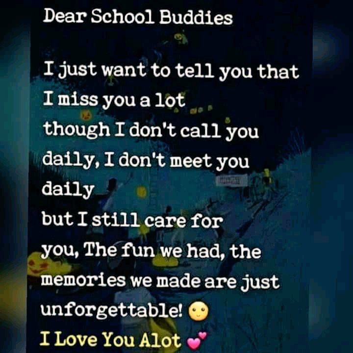 To my former school buddies