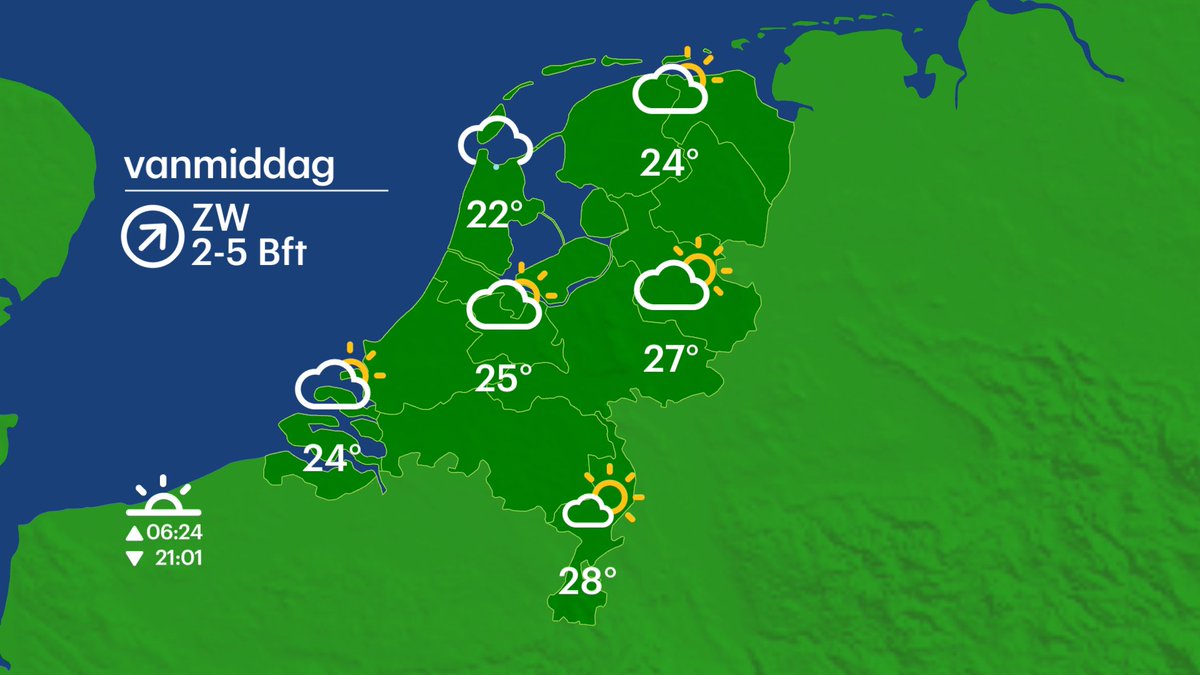 Vandaag veel bewolking in het westen en noorden en de meeste zon in Limburg. Vanavond/vannacht volgt vanuit het westen regen. Meer weer: buienradar.nl/nederland/weer…