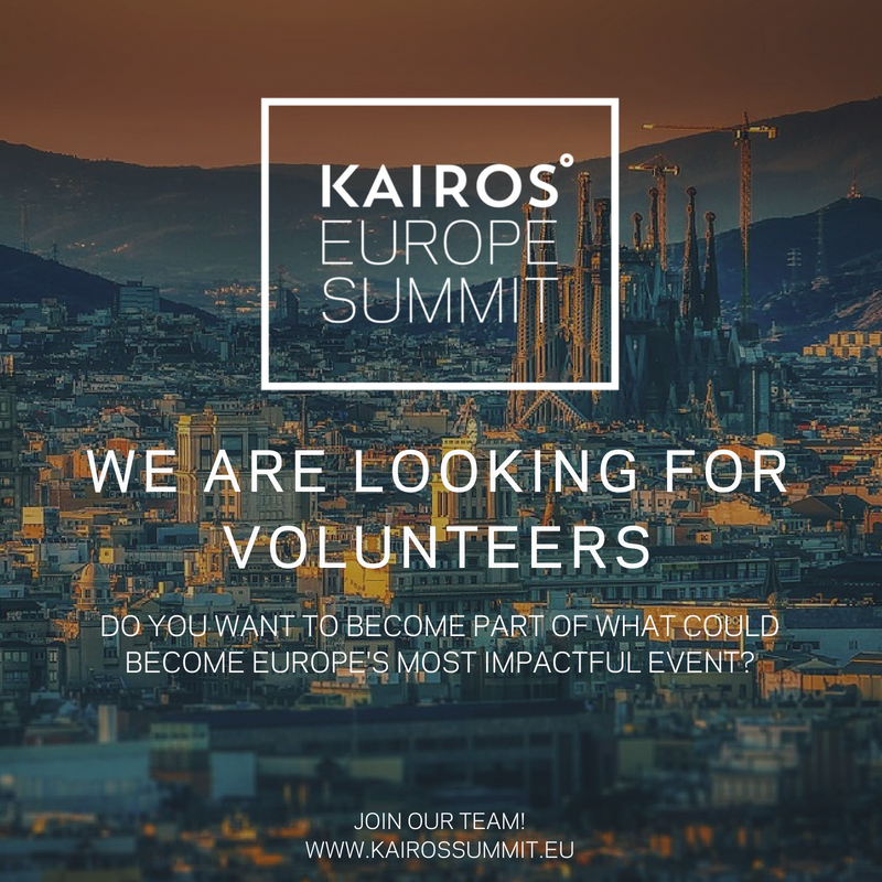 nidosader's tweet photo. Be a part of our volunteer team for the Kairos EU Summit at the 19-21 Oct in Barcelona! Join us for a three day event at the Telefonica Tower and get in touch with the brightest young minds of Europe. Visit our website https://t.co/U5BDPZCSh9 for more information! #kairossummit https://t.co/IaqdAD6z2R