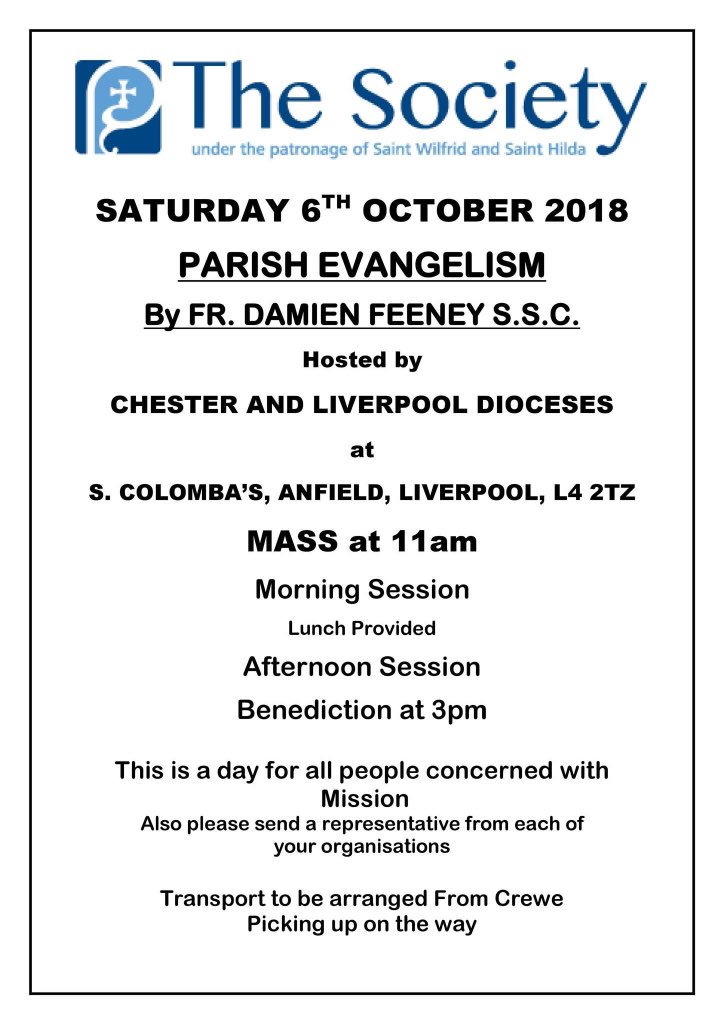 A date for your diaries - mission and evangelism in a Catholic context with <a href="/damianfeeney/">Fr. Damian Feeney</a> at <a href="/columbaanfield/">St. Columba's Church, Anfield</a> <a href="/LivDiocese/">Diocese of Liverpool</a> @ChesterDiocese #RuleOfLife #senttotell “all are called to witness” #mission #evangelism