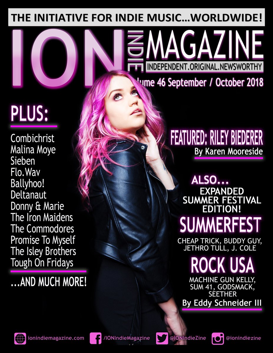 IONIndieZine's tweet photo. Here is our upcoming Sept/Oct 2018 cover for the end-of-summer expanded
edition of @IONIndieZine featuring pop singer/songwriter Riley
Biederer! Cover photo: #karenmooreside Cover design: @markmyersphotos 
#rileybiederer #ionindiemagazine #kikiplesha https://t.co/0F3k6vHo7w