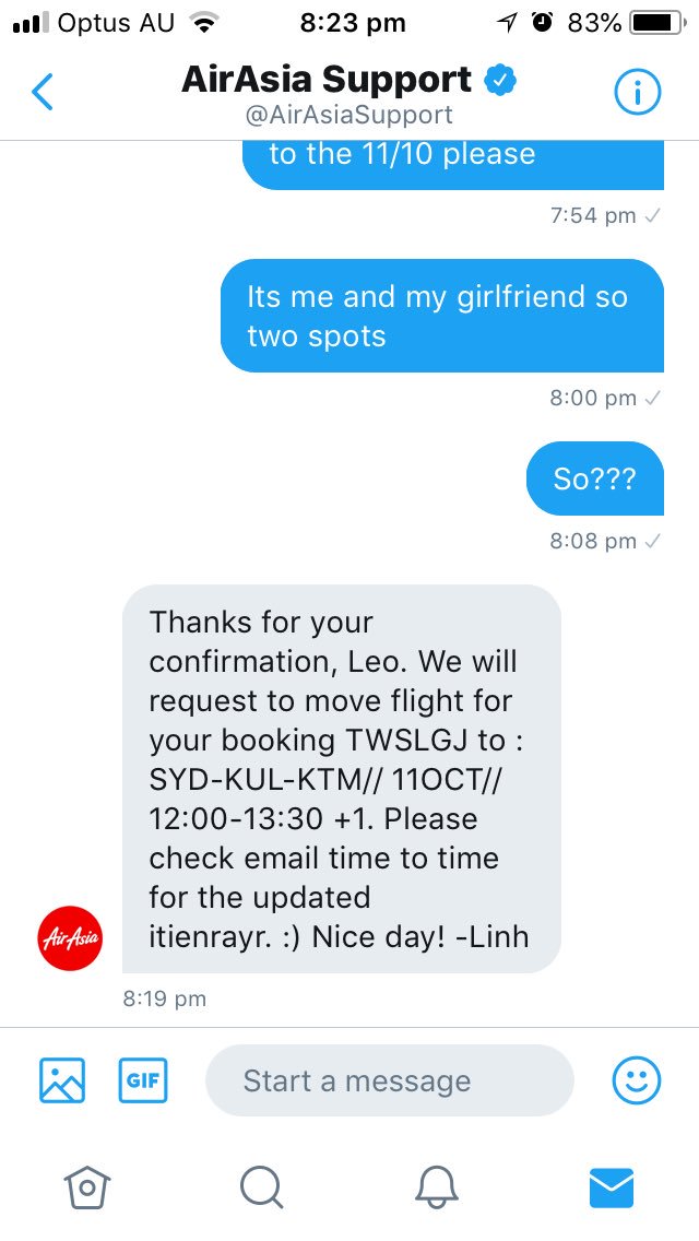 leogrimaldiOK's tweet photo. @AirAsiaSupport @AirAsia_indo @AirAsia @tonyfernandes 

Dont trust Air Asia! They will cancel your flights for “operational reasons” and wont even accept to change your booking because of the price difference! 

😡😡😡

This is the worst Customer Service in the world

Please RT! https://t.co/Stu41ho2Sc